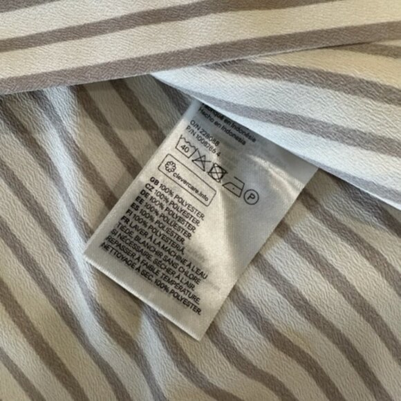 H&M Striped Light Grey and Beige Work Blouse- Size S - Picture 3 of 4